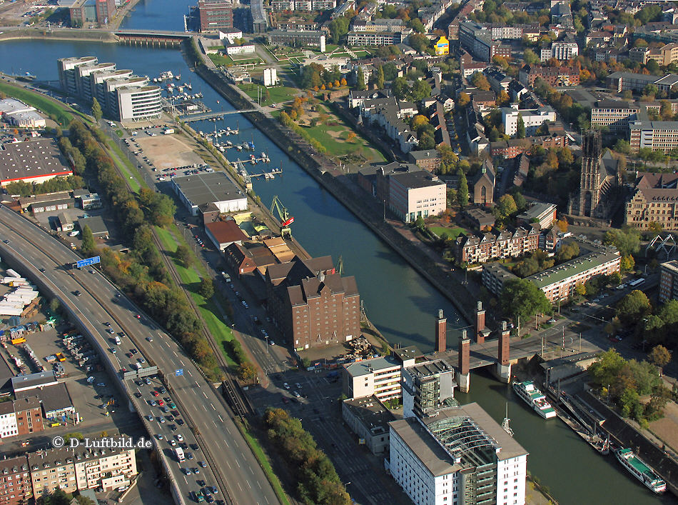 Luftbilder NRW, Luftbild Duisburg Innenhafen Stadtmitte